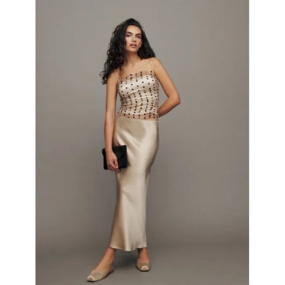 Reformation Beige and Black Dot Camisole - Picture 2 of 9